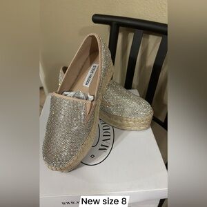 New Steve Madden Alexa Rhinestone Espadrilles